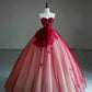 Red elegant beaded long tulle ball gown evening dress nv3060