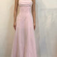 Robe de soirée longue en tulle rose, simple et élégante, à bretelles spaghetti, pour demoiselle d'honneur, robe de bal, nv3789