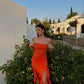 Bezauberndes Kleid mit Rüschen und hohem Schlitz im Tube-Top, Partykleid, Ballkleid, Abendkleid, NV1830