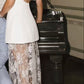 Robe de mariée longue en satin et dentelle blanche élégante, robe de soirée, robe de bal, nv4221