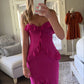 Pink Lace Ruffle Maxi Dress Long Prom Dress Evening Dress Party Dress nv2686