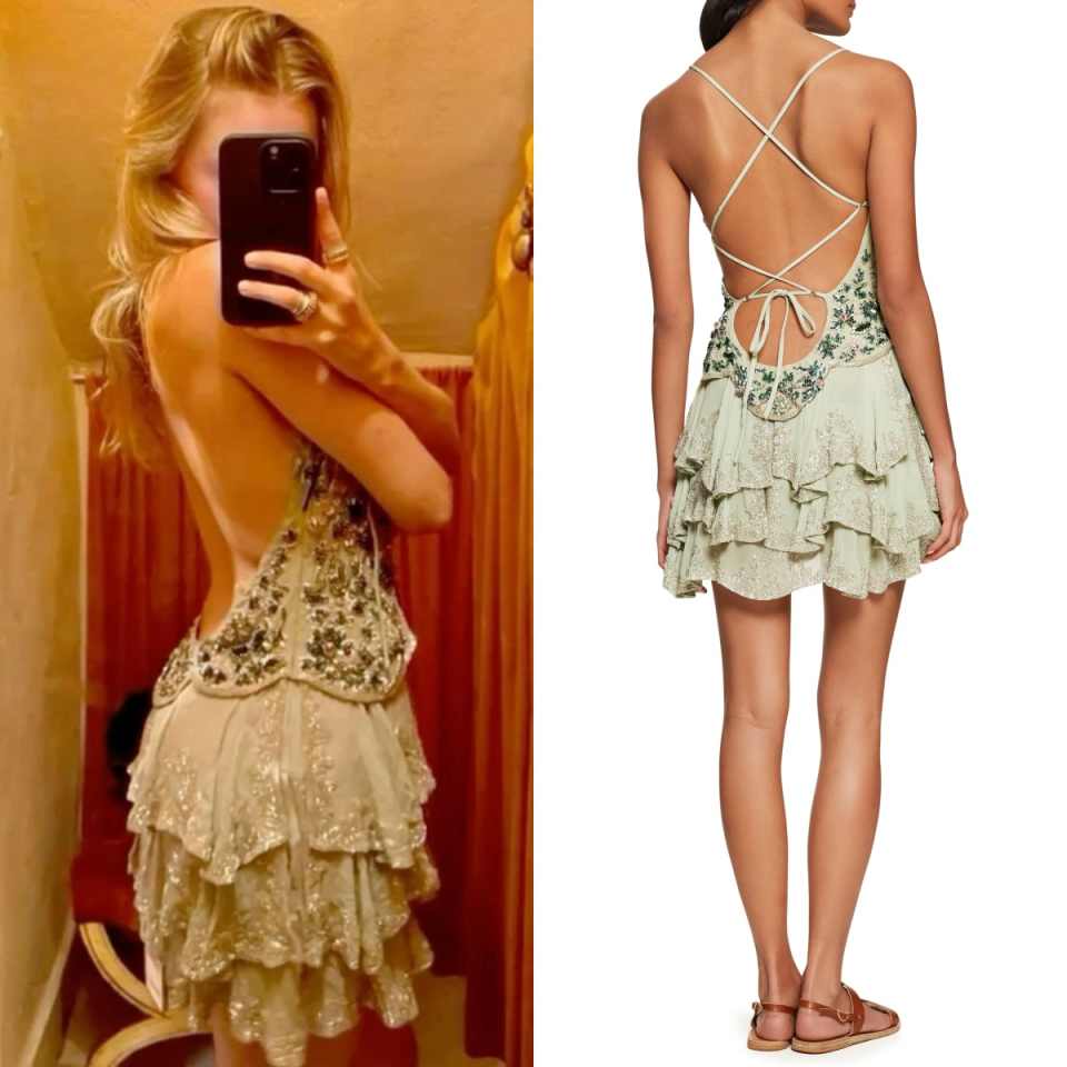 NiceVestidos - Wunderschönes, exquisites, kurzes Chiffon-Heimkehrkleid mit Perlen in Grün, Hoco Dress nv5489