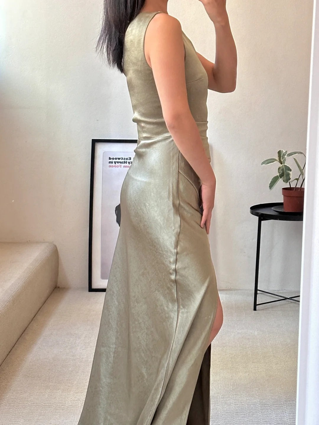 Robe de demoiselle d'honneur longue en satin vert, élégante et romantique, robe de bal, robe de soirée, robe de remise de diplôme, robe de bal, robe de mère de mariée nv4042