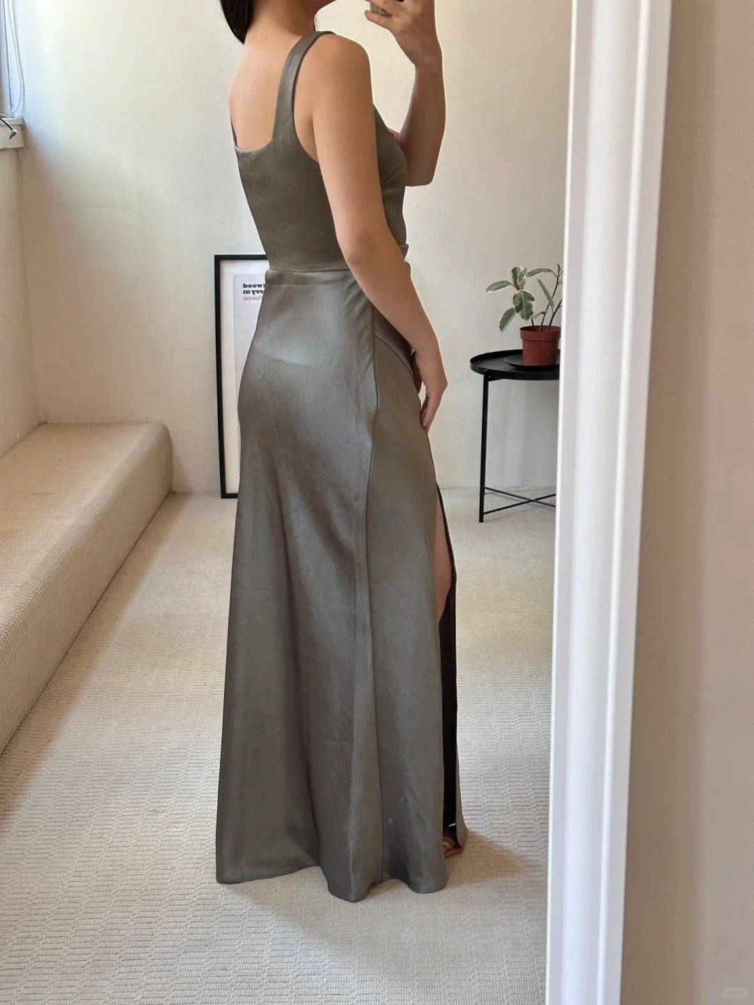 Robe de demoiselle d'honneur longue en satin vert, élégante et romantique, robe de bal, robe de soirée, robe de remise de diplôme, robe de bal, robe de mère de mariée nv4042
