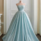 NiceVestidos-_❄️Robe bleue luxueuse et somptueuse ornée de perles, robe élégante, robe de fée bleu glacier, robe divine de princesse, robe de soirée NV6092