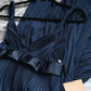 Robe de soirée plissée courte en satin bleu marine, robe d'anniversaire nv5142