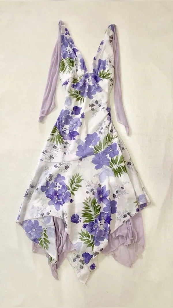 NiceVestidos--Lilac Spaghetti Strap Floral Short Chiffon Fairy Gown Homecoming Dress NV5720