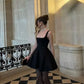 Schwarzes sexy Liebling süßes klassisches kleines schwarzes Kleid A-Linie Hosenträger schwarzes kurzes Mini Homecoming-Kleid Geburtstagspartykleid Abendkleid nv2541