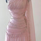 Pink Beaded Elegant Floor-Mounting Maxi Dress Long tulle Ball Gown Evening Dress nv2645