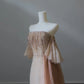 Robe de soirée élégante en tulle rose, luxueuse et luxueuse, avec perles exquises et sexy, coupe trapèze, épaules dénudées, sequins, longue, nv3813