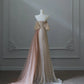 Robe de soirée élégante en tulle rose, luxueuse et luxueuse, avec perles exquises et sexy, coupe trapèze, épaules dénudées, sequins, longue, nv3813