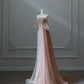 Robe de soirée élégante en tulle rose, luxueuse et luxueuse, avec perles exquises et sexy, coupe trapèze, épaules dénudées, sequins, longue, nv3813
