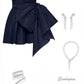 Marineblaues schulterfreies, modisches, kurzes Satin-Heimkehrkleid, Geburtstagspartykleid, NV5279