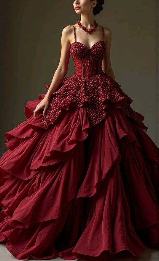 NiceVestidos – Kreatives Kleid, wunderschönes rotes Ballkleid NV6069