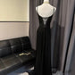 Schlichtes braunes A-Linien-Ballkleid mit Spaghettiträgern, Partykleid nv1713