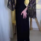 Einzigartiges schwarzes schulterfreies, langes Ballkleid-Abendkleid mit abnehmbaren Ärmeln, NV1922