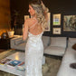 Ivory Chic Fashion Backless Long Prom Dress Evening Dress Birthday Holiday Party Dress nv3196