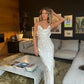 Ivory Chic Fashion Backless Long Prom Dress Evening Dress Birthday Holiday Party Dress nv3196