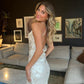 Ivory Chic Fashion Backless Long Prom Dress Evening Dress Birthday Holiday Party Dress nv3196