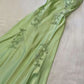Robe de soirée longue style sirène, vert sauge/rose, vintage, col en V, bretelles spaghetti, dos nu, robe de bal formelle, nv3599