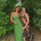 Grünes V-Ausschnitt Neckholder Elegantes langes Partykleid Abendkleid Ballkleid nv1984