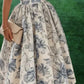 Blaues, schulterfreies, modisches, kurzes Satin-Heimkehrkleid mit Blumenmuster, Geburtstagspartykleid, NV5280