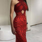 Rotes sexy Pailletten Meerjungfrau langes Ballkleid Partykleid Abendkleid nv1926