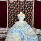 Blaues, geblümtes Prinzessinnen-Ballkleid aus Tüll, langes Abendkleid für Quinceanera, NV4651