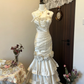 Robe de mariée longue en satin blanc ivoire à fleurs et perles, robe de soirée, nv4216