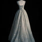 Blaues elegantes langes Tüll-Ballkleid, Abendkleid, Partykleid, nv4697