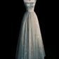 Blaues elegantes langes Tüll-Ballkleid, Abendkleid, Partykleid, nv4697