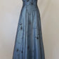 Blue Fashion Gradient Exquisite Beading Spaghetti Strap Long tulle Ball Gown Evening Gown Party Dress nv3723