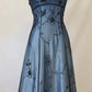 Blue Fashion Gradient Exquisite Beading Spaghetti Strap Long tulle Ball Gown Evening Gown Party Dress nv3723