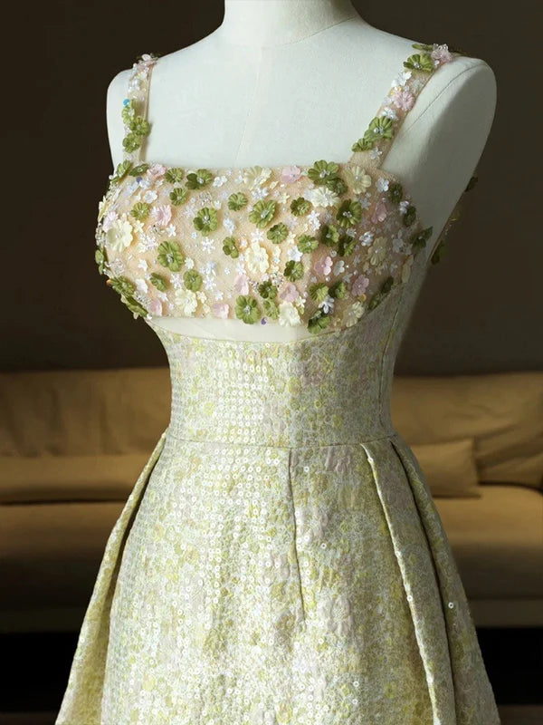 Robe de soirée longue en satin à paillettes, élégante et colorée, à bretelles spaghetti, ligne A, avec perles, nv3753