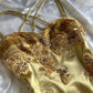 Gold Floral Elegant Long Satin Prom  Dress Evening Dress Party Dress nv4696