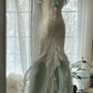 Mintgrünes, modisches, elegantes Spaghettiträgerkleid mit zarten Akzenten, langes, gerüschtes Meerjungfrauen-Chiffon-Ballkleid, Abendkleid, Partykleid, Abschlussballkleid, nv4034