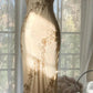 Robe moulante vintage champagne en mousseline de soie, asymétrique épaule dénudée, longue robe de bal perlée, robe de soirée, robe de bal de fin d'année, robe de soirée nv4110