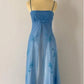 Blau/Rosa Exquisites Vintage-Abendkleid mit Perlenverzierung und Farbverlauf, langes Ballkleid, Partykleid, nv4272