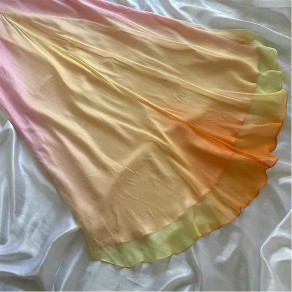Robe de soirée longue en mousseline de soie à bretelles spaghetti colorées, robe de bal nv4342