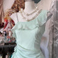 Mintgrünes Homecoming-Kleid, süßes Chiffon-Rüschen-Kurz-Partykleid, nv4302