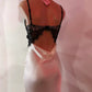 Superbe robe de soirée longue en satin noir et dentelle, dos nu, couleur crème, robe d'accompagnement nv4106