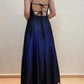 NiceVestidos – Dunkelblau/Dunkelgrau, florales, exquisites, perlenbesetztes, langes Tüll-Ballkleid, Feenkleid NV5777