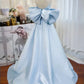 Light Blue Elegant A-line Off-shoulder Long Satin Ball Gown Formal Evening Dress nv3416