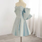 Robe de soirée en satin bleu à col en cœur, robe de bal, robe de soirée, robe de soirée nv1854