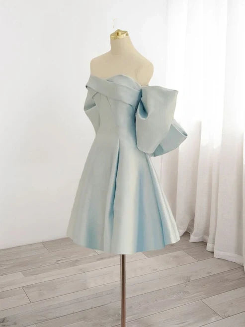 Robe de soirée en satin bleu à col en cœur, robe de bal, robe de soirée, robe de soirée nv1854