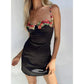 Black halter embroidery homecoming dress short mini evening gown party dress nv2259