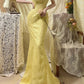 Yellow Beaded Long Satin Mermaid Ball Gown Evening Gown Party Dress nv4319