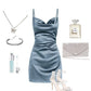 NiceVestidos - ROBE DE RENCONTRE COURTE EN SATIN BLEU ROBE HOCO nv5481