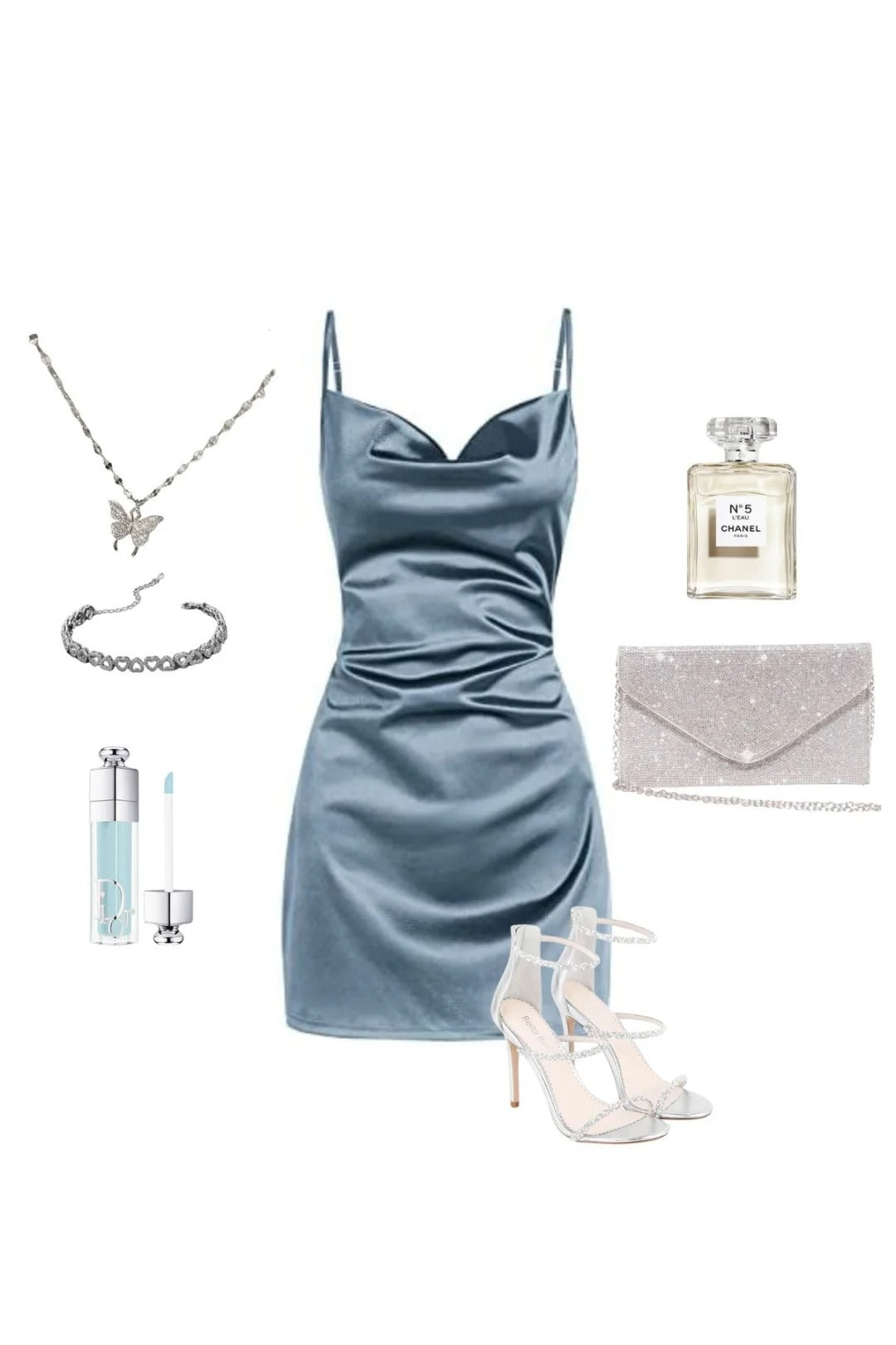 NiceVestidos - ROBE DE RENCONTRE COURTE EN SATIN BLEU ROBE HOCO nv5481