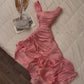 Pink Satin One-shoulder Gown: Banquet Centerpiece Look NV6397